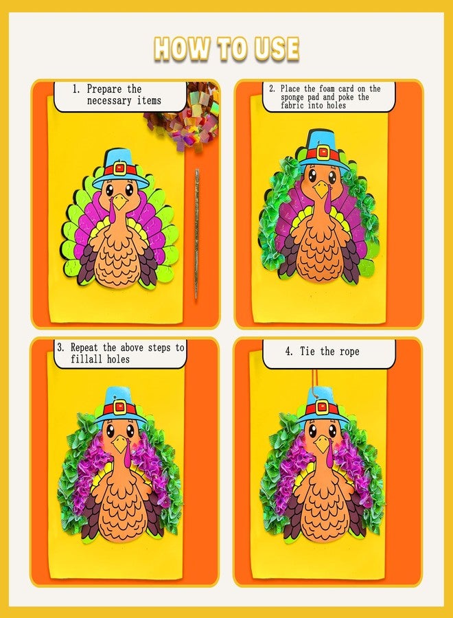 ام ال او ال ام مجموعة أدوات فنية وحرفية من 12 قطعة لعيد الشكر من MLOLM - مجموعة أدوات وخز الديك الرومي - مجموعة فنية إبداعية يمكنك صنعها بنفسك من الفوم لتزيين القماش - مشروع فني لحفلة عيد الشكر وحصاد الخريف - Image 3